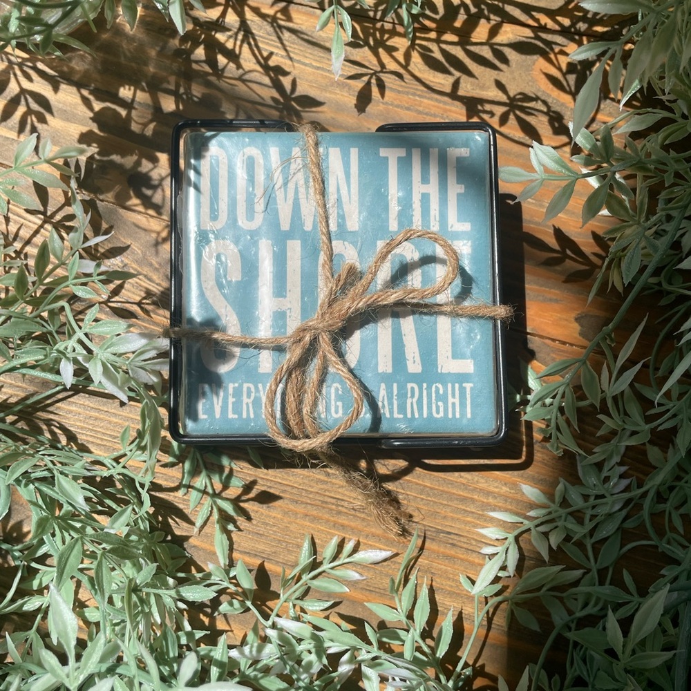 New Outdoor coasters Two’s company (Down the shore everything is alright) pack 4